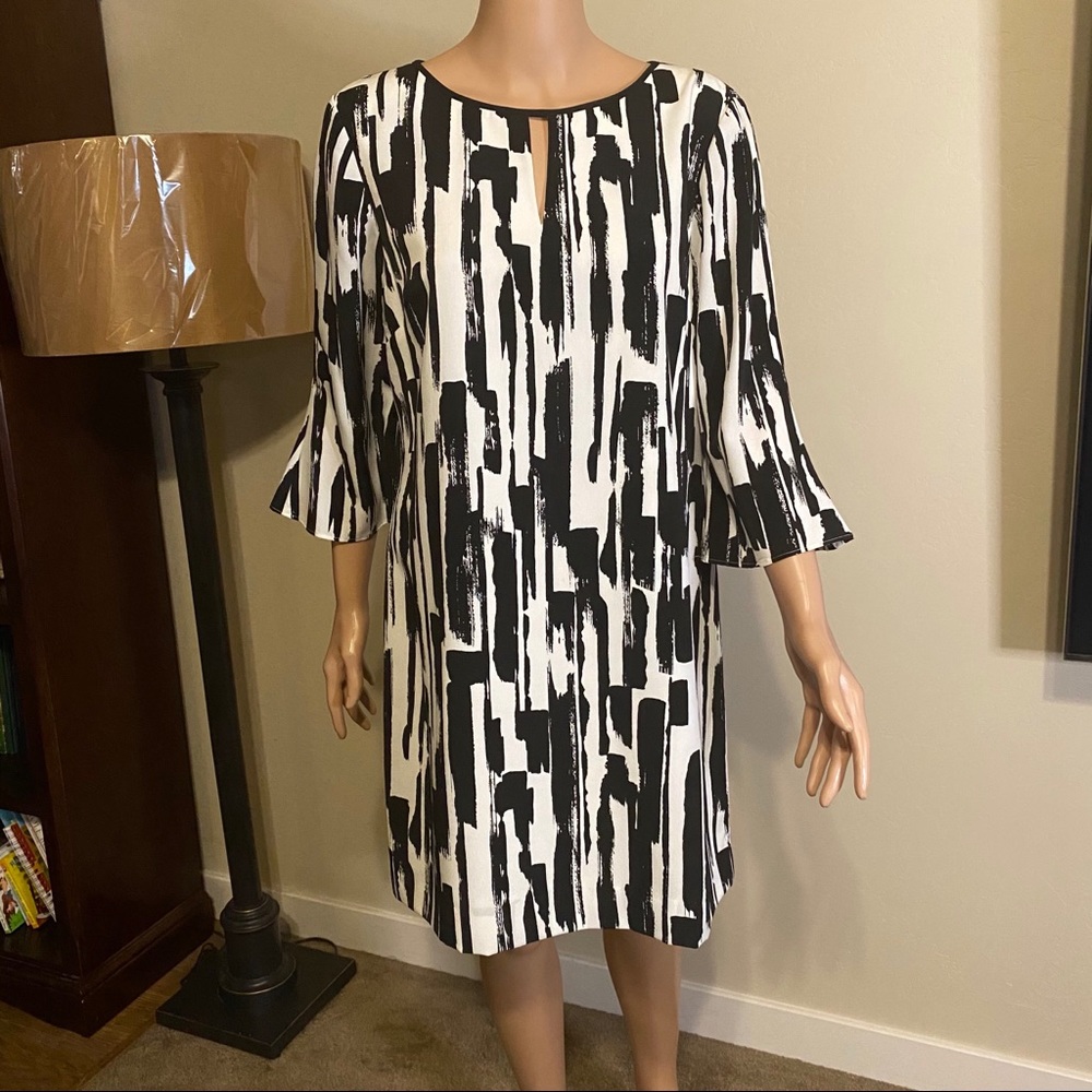 Tahari black and white dress